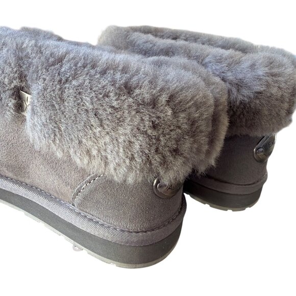 EMU Australia Sheepskin Fold-Cuff Ankle Boot Slippers Grey Suede Shearling 7 New - Picture 14 of 16